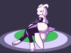 anthro asriel_dreemurr ass big_butt big_penis clothing digital_media_(artwork) flaccid fur genitals girly gloves handwear hi_res huge_cock hyper hyper_genitalia hyper_penis latex latex_gloves male male_only nokamiwd pawpads penis simple_background solo thick_thighs undertale undertale_(series) video_games white_body white_fur