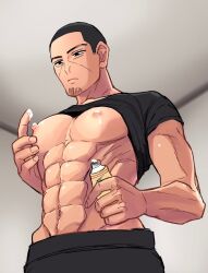 1boy erect_nipples golden_kamuy hajime_tsukishima male_focus male_only muscular muscular_male solo solo_focus solo_male