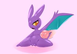 anthro armpit_fetish bodily_fluids crobat duo female fluffolio genital_fluids genitals male male/female nintendo open_mouth plump_labia pokémon_(species) pokemon precum pussy pussy_juice simple_background video_games