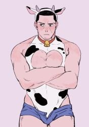 1boy cow_ears cow_horns cow_print golden_kamuy hajime_tsukishima male_only tagme