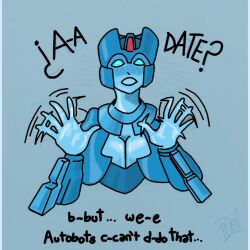 autobot big_breasts blue_skin metal metallic_body profacon1 robot robot_girl