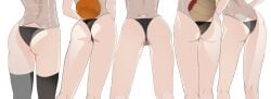 5girls ass bao_(vtuber) black_stockings bunny_gif bunny_tail dragon_tail female_only from_behind gris_swimsuit indie_virtual_youtuber kuroienpitsu light-skinned_female light_skin oumiya_emma prism_project solo stockings tagme tail vienna_(vtuber) virtual_youtuber vshojo white_background zentreya