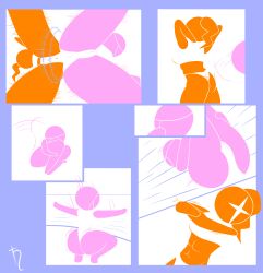 ass big_ass big_butt harvestman_here keijo orange_(harvestman) pictogirls_(harvestman) pictogram pink_(harvestman) simple_background stick_figure stickman