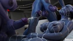 3d 3d_(artwork) 3futas alien alien_girl asari asari_futanari athletic_futanari banap big_areola big_balls big_breasts big_penis blender blender_(software) blue_skin breasts bukkake completely_nude cum cum_in_mouth cum_on_body cum_on_breasts cum_on_face elnora_(mass_effect) futa_on_futa futa_only futa_with_futa futanari group group_sex huge_cock large_breasts liara_t'soni mass_effect nipples nude nude_futanari purple_skin solo_focus tela_vasir thick_thighs