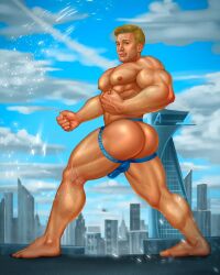 1boy actor ass captain_america celebrity chris_evans flexing in_character jockstrap looking_at_viewer male male_only marvel marvel_cinematic_universe muscles muscular muscular_male posing solo solo_male steve_rogers superhero thick_thighs zharts