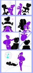 big_breasts black_(harvestman) breasts comic_page cyan_(harvestman) digital_media_(artwork) harvestman_here keijo pictogirls_(harvestman) pictogram purple_(harvestman) simple_background stick_figure stickman