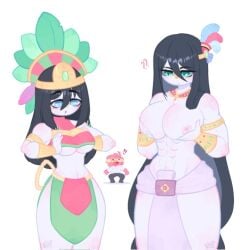 2girls aztec aztec_empire_(countryhumans) big_boobs breasts countryhumans countryhumans_girl dream_moky multiple_girls spain_(countryhumans) tagme tenochtitlan_(countryhumans)