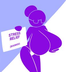 anthro big_breasts breasts covered_nipples digital_media_(artwork) harvestman_here pictogirls_(harvestman) pictogram purple_(harvestman) stick_figure stickman