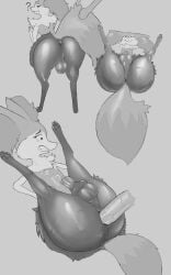 2022 absurd_res anal anal_sex animal_genitalia animal_penis anthro anthro_penetrated anus ass backsack balls big_butt biped bodily_fluids braixen canine_penis digital_media_(artwork) digitigrade disembodied_penis erection femboy genitals grey_background greyscale hi_res humanoid_genitalia humanoid_penis knot knot_in_sheath male male/male male_penetrated male_penetrating male_penetrating_male monochrome nintendo pawpads penetration penile penile_penetration penis penis_in_ass perineum pokémon_(species) pokemon pokemon_(species) sheath simple_background solo tears unusualmatias video_games wide_hips