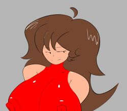 1girls breasts female female_only fnf friday_night_funkin girlfriend_(friday_night_funkin) huge_breasts nipple_bulge nipples nipples_visible_through_clothing solo