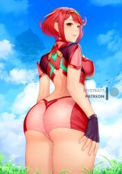 1girls ass_focus back_view dutch_angle female mystra77 pyra solo xenoblade_(series) xenoblade_chronicles_2