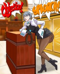 1girls ace_attorney female franziska_von_karma fully_clothed gyakuten_saiban lolotron6 scat shitting soiling solo_female