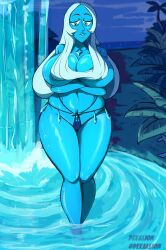 big_breasts bikini_bottom blue_body blue_diamond_(steven_universe) cartoon_network diamond_authority female looking_at_viewer pixalion steven_universe steven_universe_future tagme topless venus_bikini