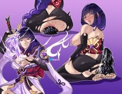 1girls 2021 aqrisu areolae ass ass_juice blush breasts dildo dildo_in_ass female female_only genshin_impact long_hair looking_at_viewer nipples open_mouth pleasure_face purple_eyes purple_hair raiden_shogun sex_toy sitting sitting_on_dildo solo stretched_anus tongue_out very_high_resolution