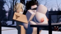 1boy 1girls 3d ambiguous_penetration artist_self-insert belly_bulge big_breasts big_penis cum cum_inflation cum_inside devils_rr34 female hyper_penis male roblox robloxian self_upload stomach_bulge tagme