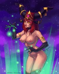 1girls alexstrasza blizzard_entertainment breasts dragonflight light-skinned_female light_skin neryumo nude red_hair solo warcraft world_of_warcraft