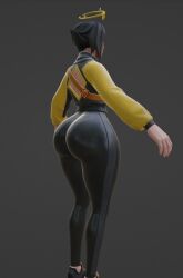 ark_(fortnite) ass ass_focus big_ass bottomless bottomless_female completely_nude completely_nude_male d'ark_(fortnite) facepaint female fortnite fortnite:_battle_royale halo holding_waist looking_back looking_back_at_partner nose_ring nude nude_male shiny shiny_skin sweater vaginal_penetration voluptuous voluptuous_female