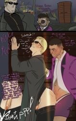arrotheded dead_by_daylight resident_evil david_king albert_wesker crossover male male/male gay gay_sex anal anal_sex from_behind secretly_loves_it ass bubble_butt sunglasses blonde_hair penis cum cumming_from_anal_sex cumming_while_penetrated age_difference dilf dilf_bottom 2d tagme