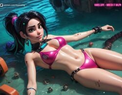 aged_up ai_generated aippealing bikini disney medium_breasts navel vanellope vanellope_von_schweetz wreck-it_ralph