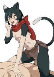 2024 5_fingers animal_humanoid arm_support atutu66 balls black_body black_ears black_eyebrows black_fur black_hair black_pubes black_tail blush brown_sarong cat_humanoid claws clothed clothing cowgirl_position delicious_in_dungeon dipstick_ears dipstick_tail duo ear_markings erection erection_under_clothing eyebrows faceless_character faceless_human faceless_male felid felid_humanoid feline feline_humanoid finger_claws fingers from_front_position ftm_crossgender fur genitals hair hand_on_chest hi_res human human_on_humanoid human_penetrating human_penetrating_humanoid humanoid humanoid_focus humanoid_penetrated interspecies izutsumi izutsumi_(delicious_in_dungeon) leaning leaning_forward lying male male/male male_human male_humanoid male_penetrated male_penetrating male_penetrating_male mammal mammal_humanoid markings multicolored_body multicolored_ears multicolored_fur navel on_back on_bottom on_top penetration penis pink_tongue pubes pupils red_scarf rule_63 sarong scarf sex short_hair simple_background slit_pupils solo_focus tail tail_markings teeth tongue tongue_out topless topless_humanoid topless_male two_tone_body two_tone_ears two_tone_fur two_tone_tail vein veiny_penis white_background white_balls white_body white_claws white_ears white_fur white_tail yellow_eyes