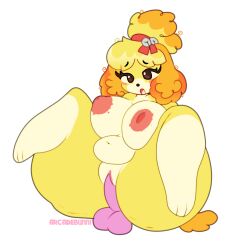 2024 absurd_res accessory animal_crossing anthro arcadebunn arcadebunni ass belly big_belly big_breasts big_butt big_nipples blush breasts canid canine canis cellulite curled_hair dildo dildo_sitting domestic_dog english_text female hair hair_accessory hairband hi_res huge_butt isabelle_(animal_crossing) mammal moan nintendo nipples open_mouth penetration sex_toy shih_tzu slightly_chubby slightly_chubby_female solo text thick_thighs toy_dog wide_hips yellow_body