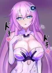 big_breasts blue_eyes bodysuit breasts compile_heart idea_factory long_hair nepgear neptunia_(series) purple_hair purple_sister