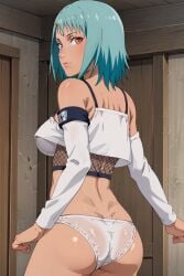 1girls ai_generated ass_visible_through_clothes dark-skinned_female female female_only fuu_(naruto) human looking_back naruto naruto_(series) naruto_shippuden panties solo standing topwear