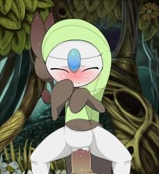 1girls abdominal_bulge animated anthro blush bulge eyes_closed female full_face_blush green_hair highres human human_penetrating light-skinned_male loop male meloetta mp4 no_sound penis pokémon_(species) pokemon pussy_juice stomach_bulge tagme theboogie video