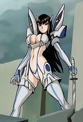 ai_generated bakuzan big_breasts curvaceous_teen female female_only half_naked junketsu kill_la_kill kiryuuin_satsuki menoziriath solo solo_female tagme teenage_girl teenager voluptuous_teen