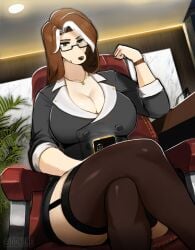 00niine big_breasts breasts canine clothing elyssa_(00niine) furry milf office office_lady tagme