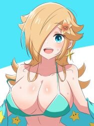 1girls big_breasts clothing female mario_(series) mario_kart mario_kart_tour nintendo princess_rosalina undressing yassrosalina