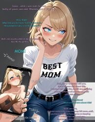 ahe_gao ai_assisted ai_generated anime anime_style belt best_mom blacked blonde_hair blue_eyes blush bully bullying cheating cheating_mother cheating_wife clothing cuck cuckold cuckold_pov dark-skinned_male embarrassed english_text female fucked_from_behind fucked_into_submission grabbing grabbing_breasts grabbing_from_behind impregnation_risk interracial interracial_sex jeans light-skinned_female looking_pleasured male mommy mommy_kink mother mother_and_son motherly_cuckold naked nordenfuta phone phone_screen plap pleasure_face pov ring secret_sex selfie selfie_while_penetrated sex_from_behind sex_slave short_hair sitting sitting_on_desk son standing standing_sex submissive_female text text_on_clothing unseen_character