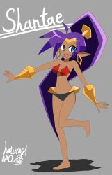 1girls bare_soles barefoot bikini bikini_bottom bikini_top black_bikini_bottom blue_eyes ear_piercing earrings feet female female_only female_solo humanoid humanoid_female long_hair one_female only_female open_mouth pointy_ears ponytail purple_hair red_bikini_top shantae shantae_(character) soles solo solo_female solo_only very_long_hair wayforward