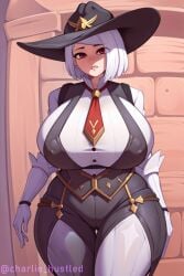 ai_generated ashe_(overwatch) camel_toe cameltoe charlie_hustle huge_breasts overwatch overwatch_2 slim_waist tagme thick_thighs wide_hips