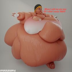 3d bbw big_ass big_penis dialog dialogue dialogue_box double_belly futa_only futanari hyper_fat obese obese_female obese_futanari overweight overweight_futanari partially_clothed partially_nude phone picture_taking snapchat_sexting ssbbw sudden_weight_gain sunninsfw sunny_(sunninsfw) weight_gain yellow_hair