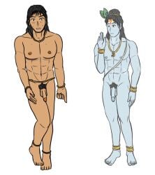 2boys abs anime_style balls ballsack blasphemy blue_body blue_nipples blue_penis blue_skin calm completely_naked completely_nude completely_nude_male dangling_testicles degradation deity exposed_penis flaccid_penis forced gay god gods grey_background hands_up hindu hindu_mythology humiliated humiliating humiliation krishna low_hanging_balls male male_nipples male_only male_pubic_hair masculine naked_male nude_male nude_male_clothed_female pecs penis public public_exposure public_humiliation public_indecency public_nudity religion revealing_penis revenge scared scrotum smiling stripped stripped_naked stripping tarzan testicles transparent transparent_background vachalenxeon