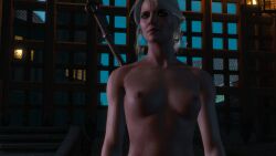 1girls 3d casual ciri female human mod nude nude_female nude_mod nudist pale_skin scar scar_on_face the_witcher_(series) the_witcher_3:_wild_hunt upper_body weapon white_hair witchwandamaximoff