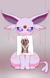 alacarte anus bodily_fluids eeveelution espeon feral fur generation_2_pokemon genitals heart hi_res looking_at_viewer nintendo pokemon pokemon_(species) purple_body purple_fur pussy solo sweat video_games wide_hips