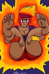 amber_(brawl_stars) ass ass_focus ass_grab big_ass big_breasts brawl_stars burning feet feet_together feet_up foot_fetish foot_focus pussy semi_nude smelly_feet sweaty_feet tacitusart