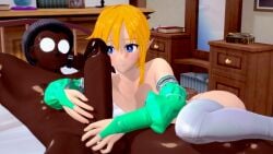 2boys big_penis black_penis blonde_hair_male blowjob blue_eyes boys breath_of_the_wild grabbing_penis licking_penis link link_(breath_of_the_wild) male male_only realm_shota skinny the_legend_of_zelda twink yaoi younger_male