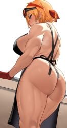 1girls 2d ass ass_focus bare_shoulders big_ass big_breasts big_butt blonde_hair bottom_view breasts butt digital_drawing_(artwork) female female_focus female_only hair hips hololive hololive_indonesia hololive_indonesia_holoh3ro kaela_kovalskia legs legs_together muscular muscular_female naked_apron neige_(pixiv6850453) nude nude_female open_eyes pass short_hair sideboob standing thick_thighs thighs virtual_youtuber wide_hips