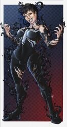 1girls 2023 marvel mayday_parker short_hair spider-man_(series) superheroine symbiote teadrinkerart tentacle venom venom_(marvel)