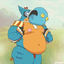 1boy anthro ass_expansion avian avian_humanoid beak belly belly_expansion big_belly blue_fur breast_expansion chubby chubby_male fat fat_man fur furry humanoid kass kass_(tloz) kass_(zelda) male male_focus male_only malesub overweight overweight_male slime tagme the_legend_of_zelda the_legend_of_zelda:_breath_of_the_wild thick_thighs weight_gain wide_hips