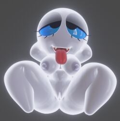 1girls anthro big_breasts blue_eyes boo_(mario) boo_block breasts completely_nude completely_nude_female fat_ass female female_only full_body mario_(series) naked naked_female nude nude_female pussy solo solo_female super_mario_sunshine tagme tongue tongue_out white_nipples wyerframez