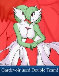 anthro breast_squish breasts breasts_frottage double_team double_team_(pokémon_move) duo female female/female fieryashy gardevoir genitals hi_res humanoid mostly_nude nintendo nipples pokémon_(species) pokemon pokemon_(species) pokemon_move pussy solo squish video_games yuri