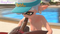 1futa 1girls 3d animated areolae big_penis blender breasts dark-skinned_futanari deepthroat dickgirl earrings erection fellatio futa_on_female futanari intersex kneeling marie_(splatoon) marie_(wo262) marina_(splatoon) marina_(wo262) nintendo nipples no_sound nude oral penis pointy_ears sleepykeeper small_breasts splatoon squid_sisters video