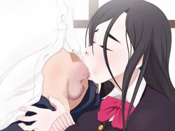 :>= animated asian black_hair blush bow buttons censored closed_eyes clothing deepthroat eyes_closed fellatio female fingernails hands human long_hair lustful_berry male miito_shido mosaic mosaic_censoring nails open_mouth oral pale_skin penis pointless_censoring school_uniform schoolgirl straight sweater unio5b window yamanouchi_hisako