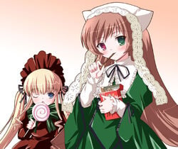 color female food heterochromia rozen_maiden shinku suiseiseki tagme