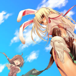 animal_ear bunny_ear hands mage mage_(ragnarok_online) magician morii_shizuki outstretched_arm outstretched_hand ragnarok_online reaching sky