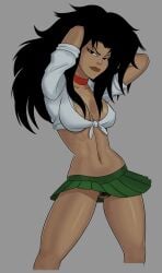 cheshire choker clothed collar dc dc_comics jade_nguyen school_uniform slutty_outfit something_unlimited sunsetriders7 tied_shirt young_justice